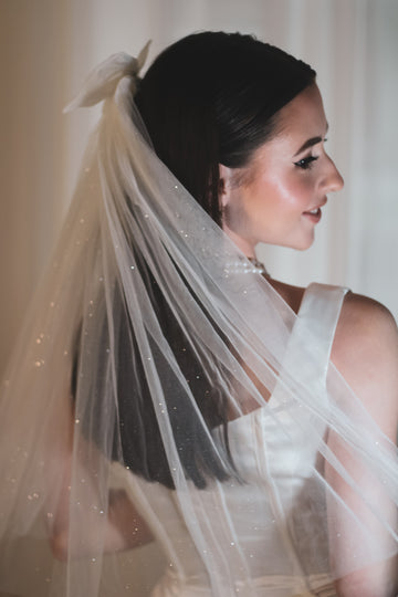 Sparkly Short Wedding Veil